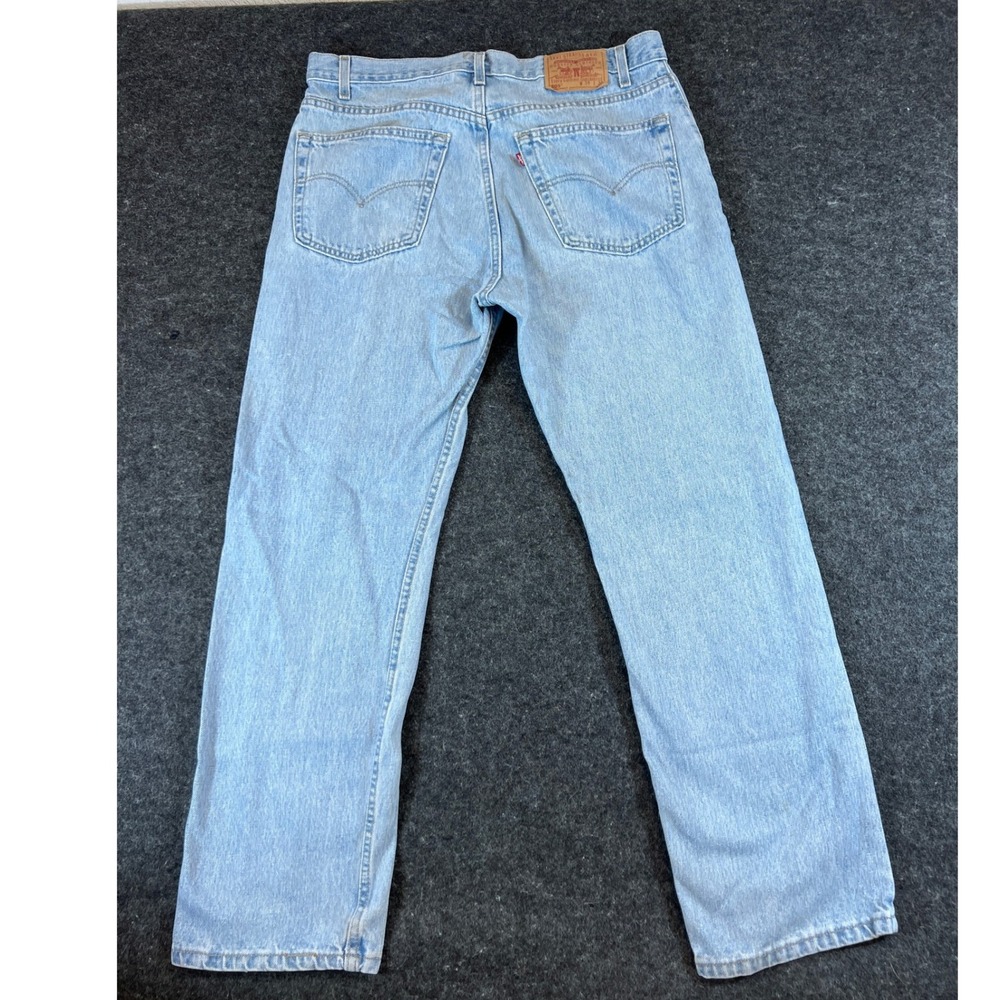 VINTAGE Levis 505 Jeans Mens 38x30 Blue Light Wash Straight Leg Denim USA Grunge